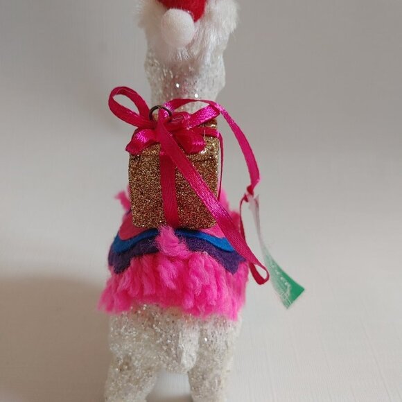 KURT ADLER Llama Ornament BNWT Sparkly Llama Carrying Present Christmas Tree - Picture 4 of 6